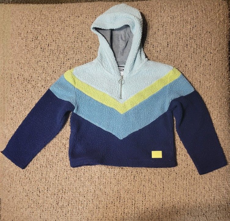 GIRLS JUSTICE SHERPA JACKET BLUE SIZE