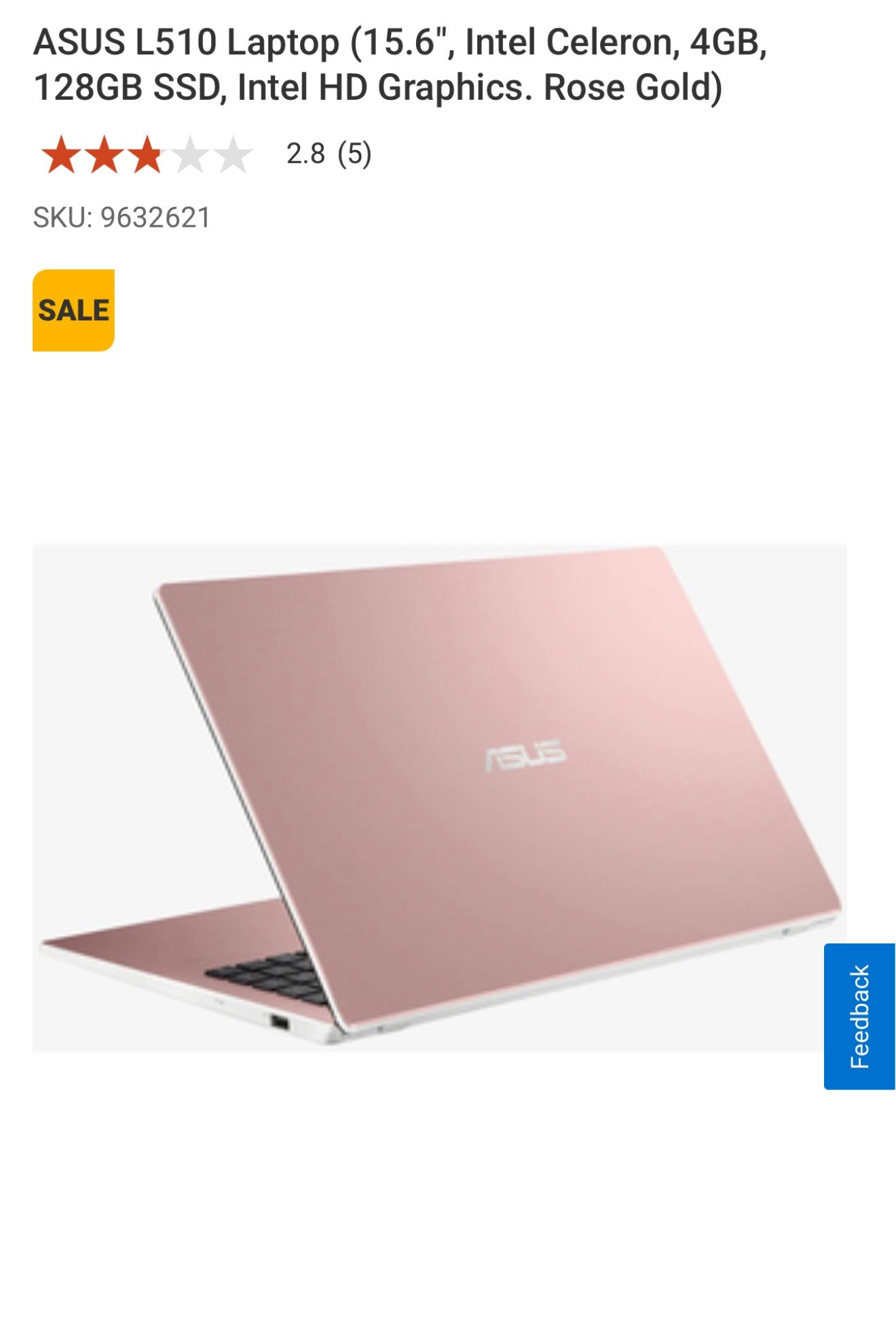ASUS L510 Rose Gold Laptop