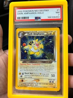 Pokemon TCG Dark Ampharos 1/105 Neo Destiny Holo Rare English 2002 PSA 7 NM