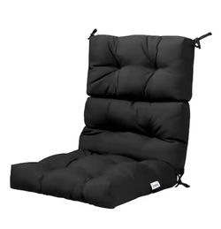 Costway - 22" x44" Indoor Outdoor Back Chair Cushion Tufted Pillow Patio Seating Pad - Black