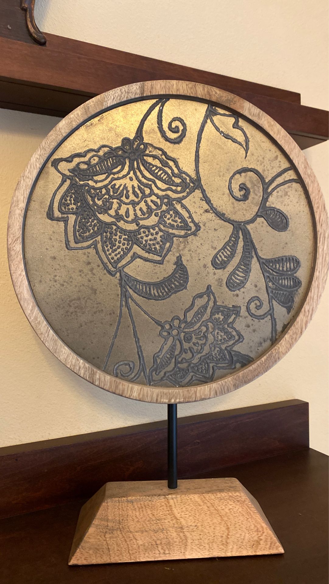 Metal embossed wool sculpture