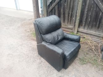 Black leather recliner