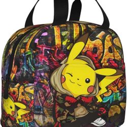Graffiti Pikachu Pokémon Insulted Lunch Bag 9x9x5.5 inches *BRAND NEW*