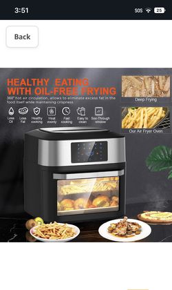 Fryer Toaster Oven Combo, Large Digital LED Screen Convection Oven
