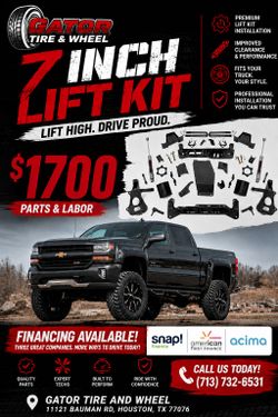 7 inch lift kit installed $1700