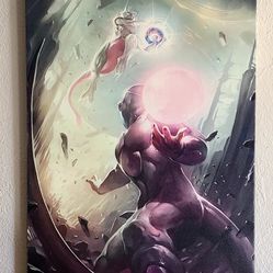 Canvas Art-pokemon Vs Dbz(mewtwo Vs Frieza)