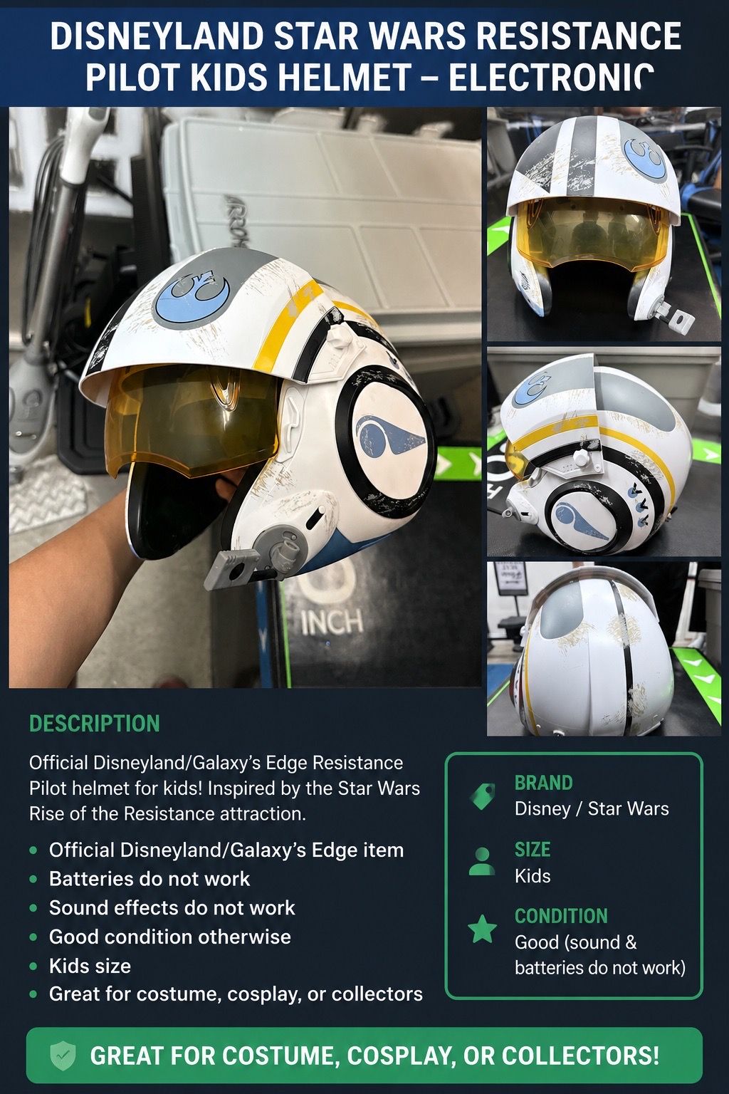 Disneyland Star Wars Resistance Pilot Kids Helmet