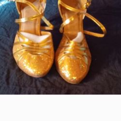 Gold Formal Sparkling Dress Shoes