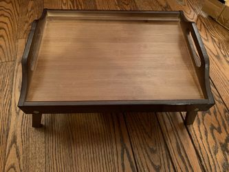 Bamboo Bed Tray Table with Foldable Legs
