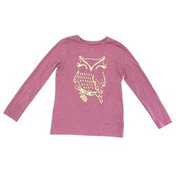 Cat & Jack Girls L 10/12 Owl Shirt Graphic Tee Long Sleeve
