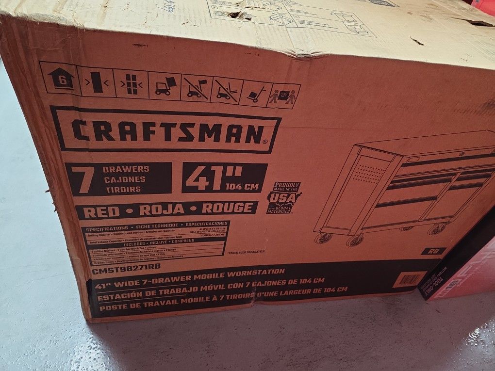 Craftman 7 Drawers Cabinet Red 