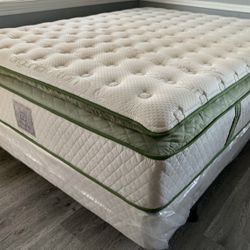 Full Organic Elite Superior Hybrid Cool Gel Memory Foam Pillow Top 14inch Mattress 