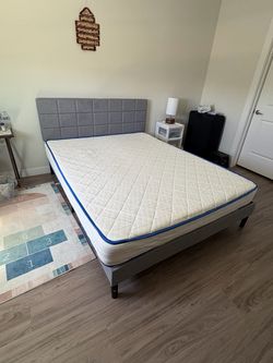 Queen size bed frame and mattress