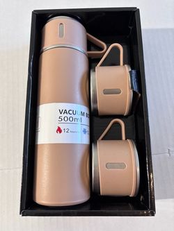 3 piece Light Pink Stainless Steel Vacuum Cup Insulated comes with 2 Lids