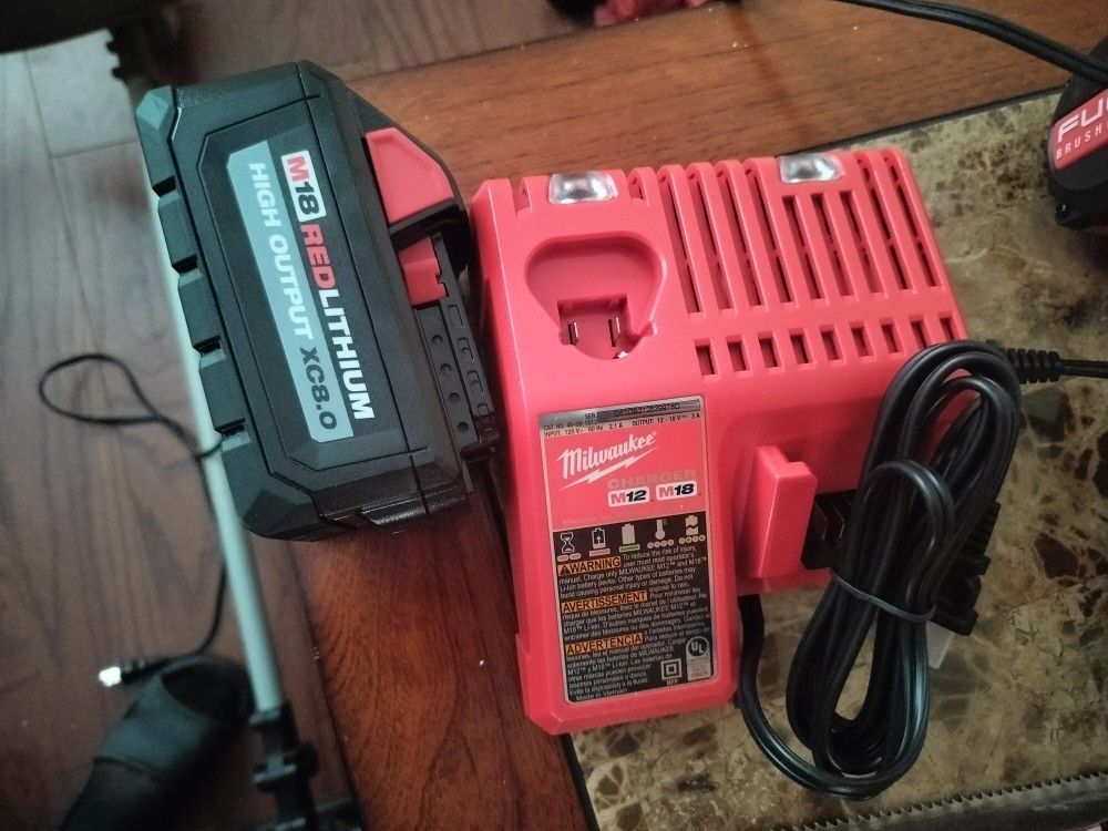Milwaukee M18 8.0 Battery And Charger Both Item New Never Been Used