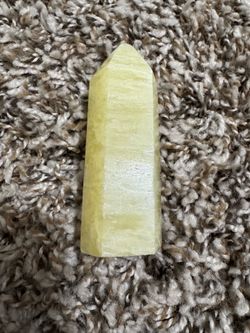 Natural Lemon Calcite Crystal Tower Point Healing Stone