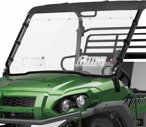 Full Windshield with Sliding Vented Window Compatible with 2015-2026 Kawasaki Mule Pro FXT 2016-2026 FX DX DXT | Hard PC Anti-UV Clear Front Window fo