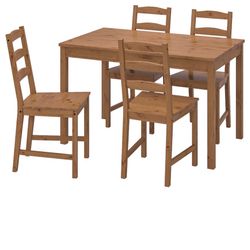 Ikea Jokkmokk Table And 4 Chairs , Antique Stain