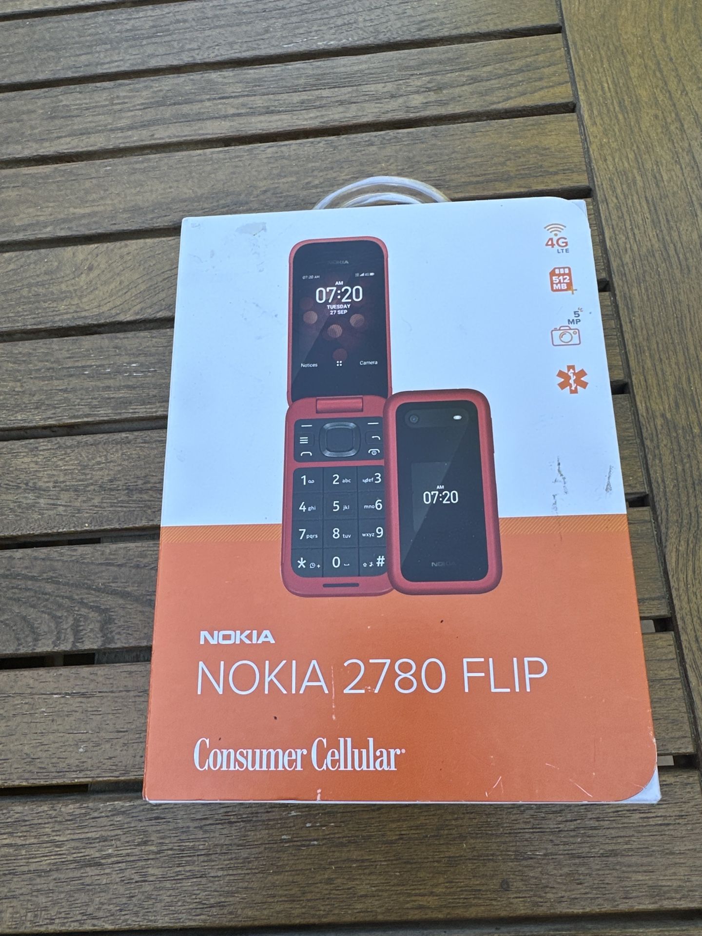 Nokia 2780 Flip Phone (Red) – Consumer Cellular – Brand New in Box – 4G LTE