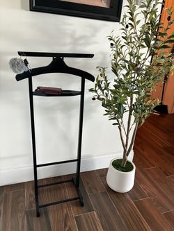 Vintage Wood Butler Valet Stand Suit Rack