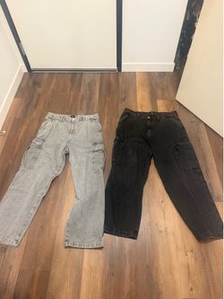 H&M Baggy Fit Cargo Jeans Size 36/32