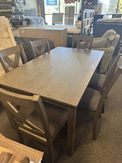 New Gray 7 Pc Dining Table Set — Just In Time For The Holidays — Thanksgiving 🍁🍂