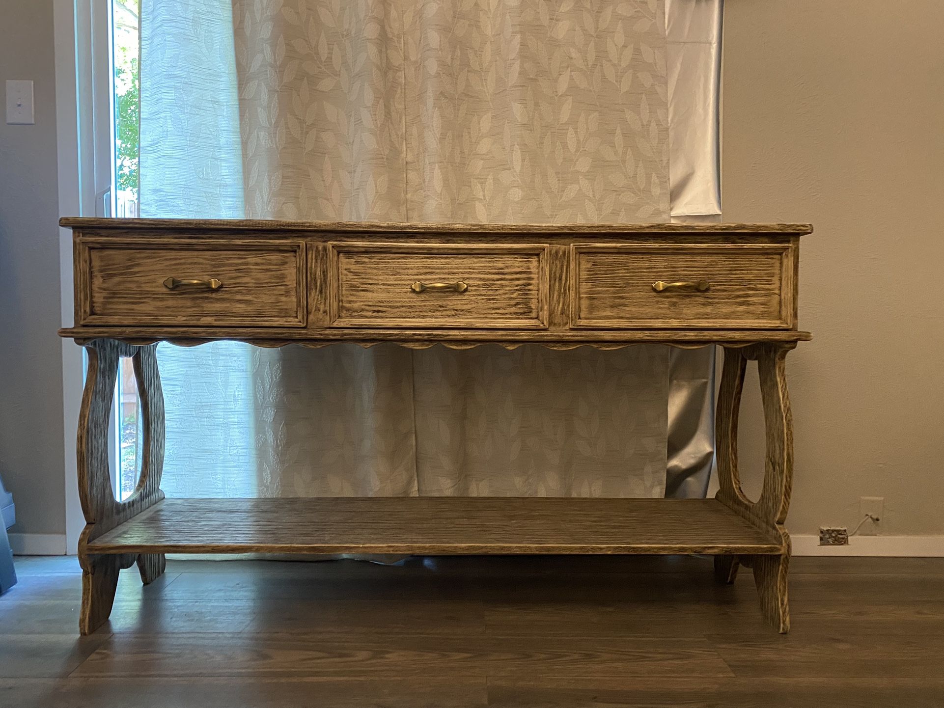 Entry Wood Table With 3 Drawers