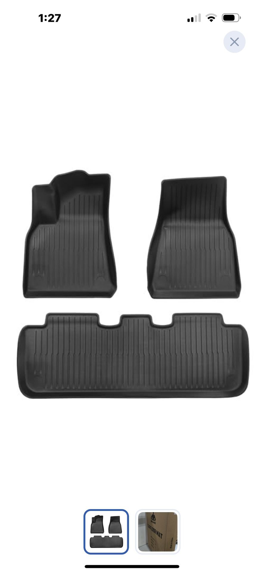 Jack Boss Floor Mats for Tesla Model Y 3PCs Accessories 2024 Floor Mats Material TPE for 5 Seater Cargo Liner Compatible with Tesla Model Y 2024 2023