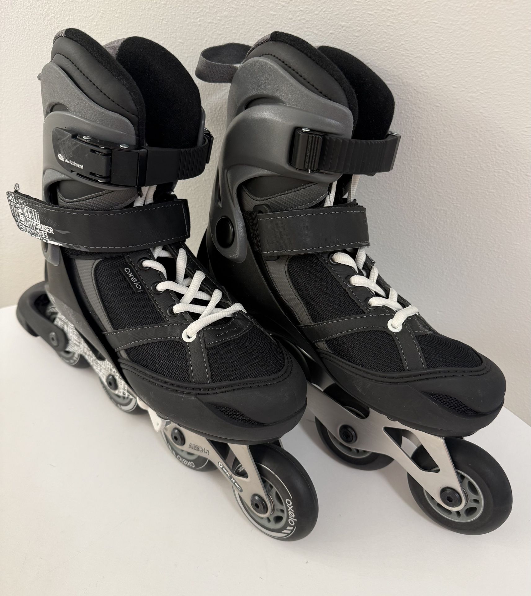 OXELO ROLLERBLADES WAY CRUISER- ADJUSTABLE 37-40 MENS BLACK SKATES