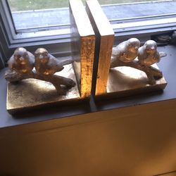 Gold Bird Book Ends