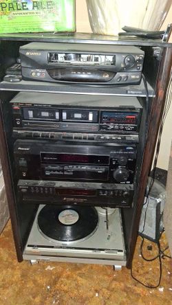 Vintage black and silver audio/video component system