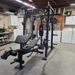 Vesta All In One Smith Machine | Multi-Use Adjustable Bench w/ Precher Curl And Leg Extension | Fitness | Home Gym | Squat Rack |FREE DELIVERY 🚚