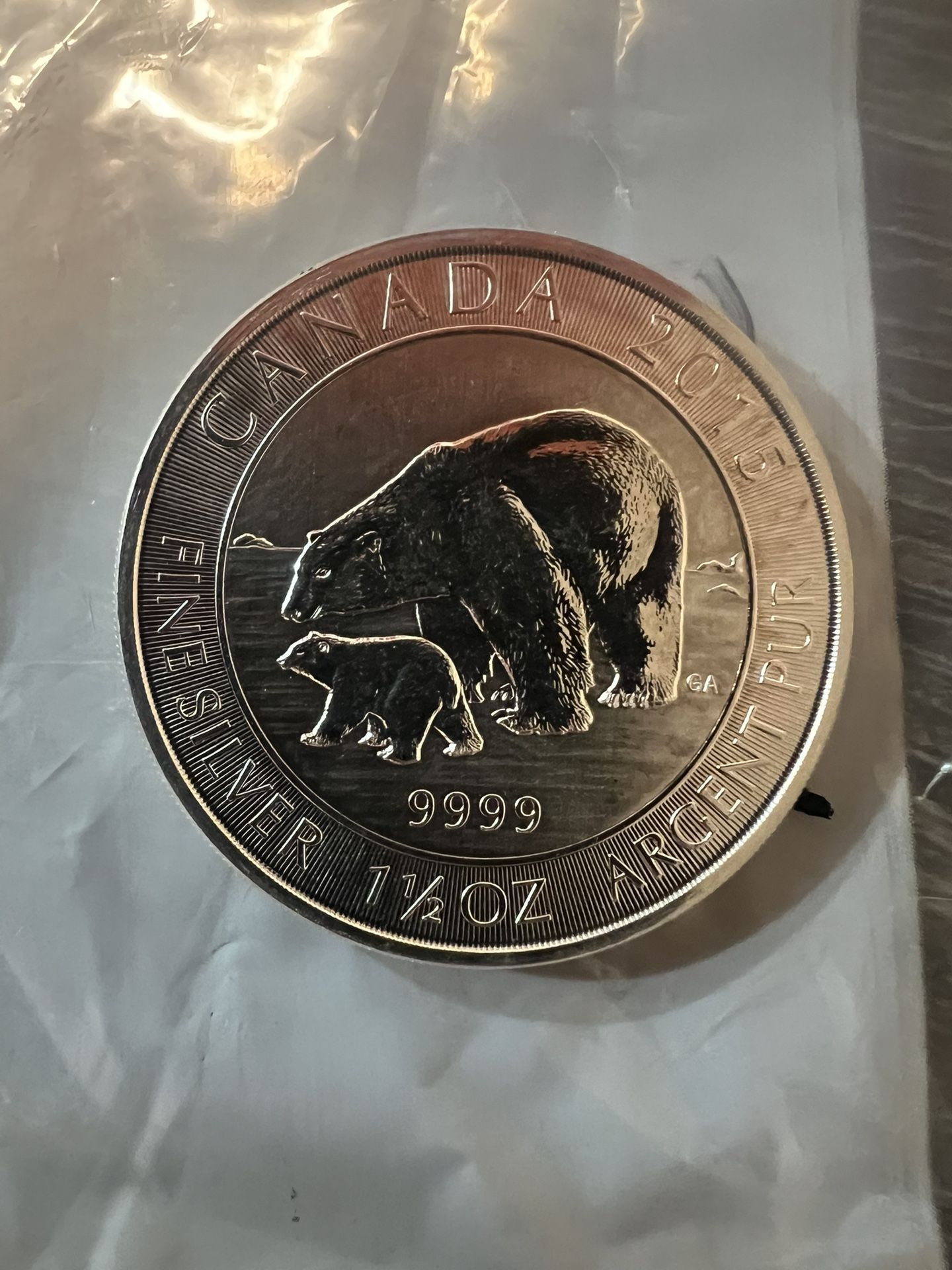 2015 Canadian $8 1 1/2 Oz .9999 Fine Silver Elizabeth Coin