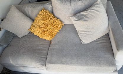 Light Gray Fabric Two-Seat Sofa