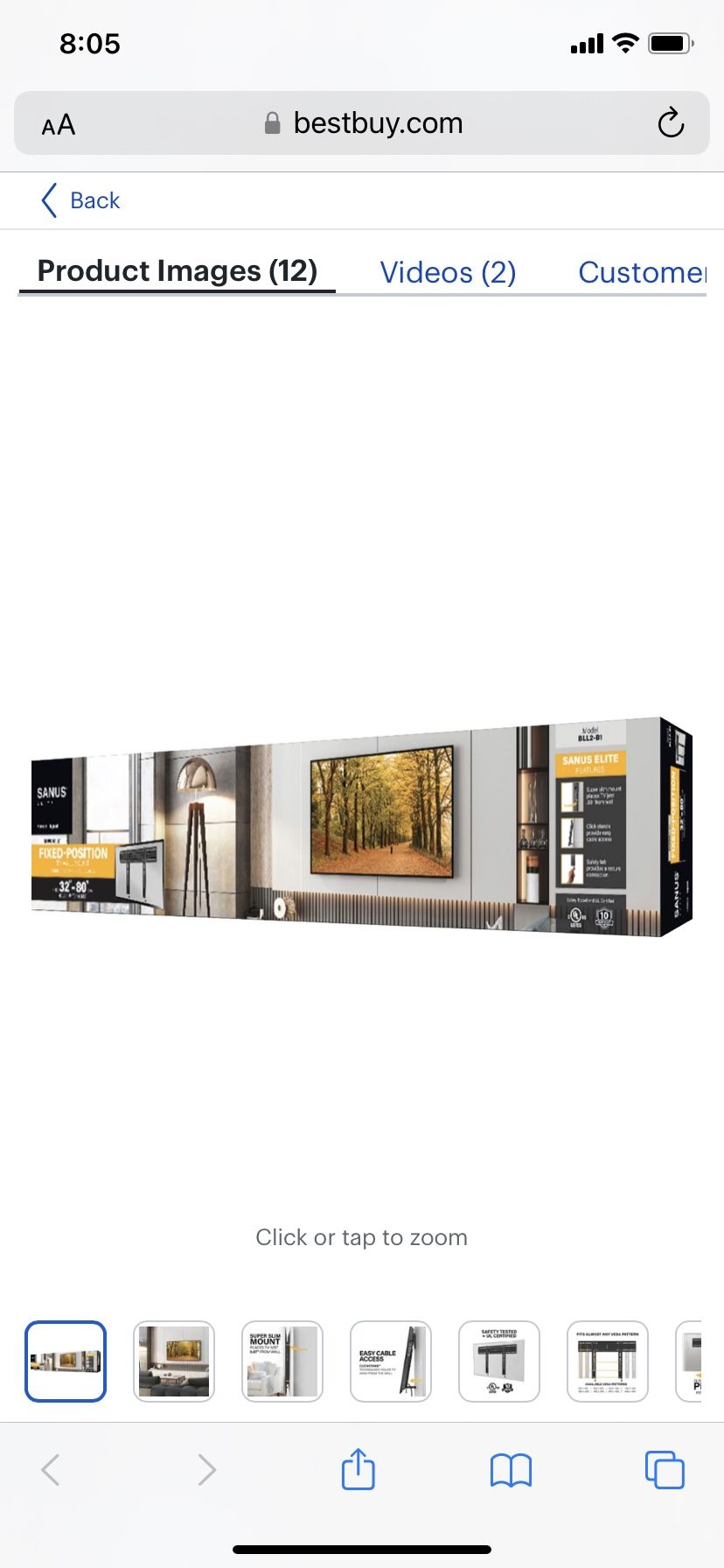 Unopened SANUS Elite TV Mount 32”-64”