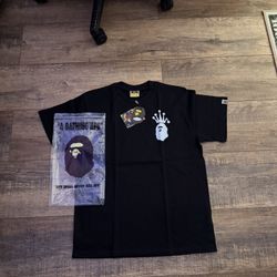 Black T Bape X Stussy 