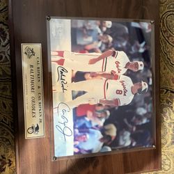 Cal Ripken & Cal Ripken Sr. Signed 8x10 Plaque #136 Of 350 By Scoreboard 