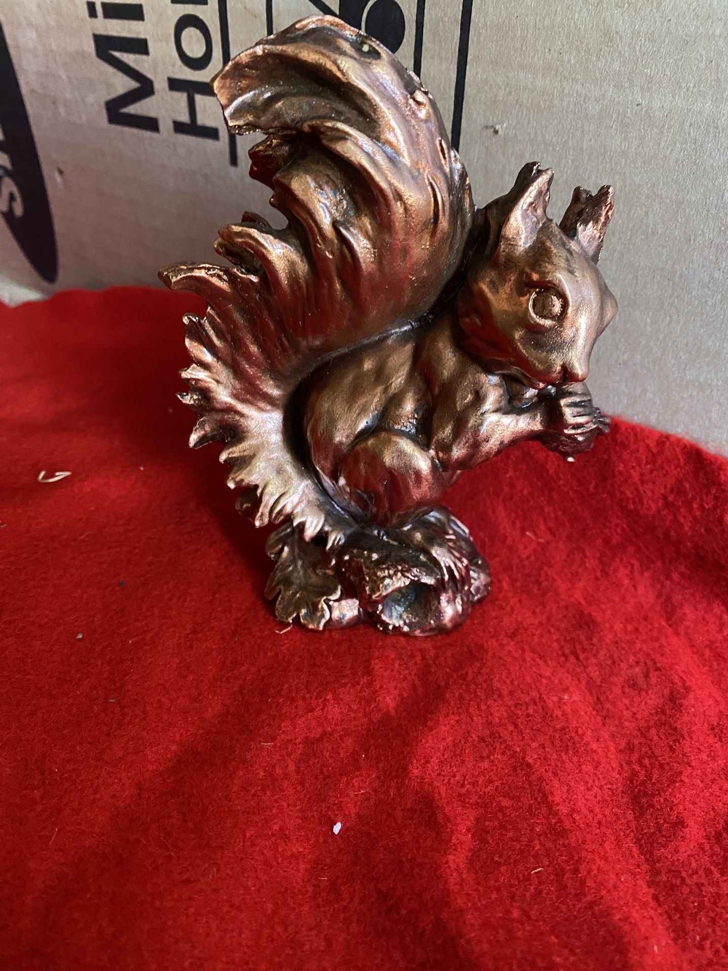 6 Inch Copper Plated Alabaster Greek Squirrel Statue Imported From Greece (4 available)