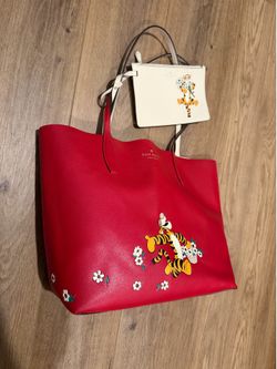 Kate Spade Disney Tigger reversible tote purse bag with clutch