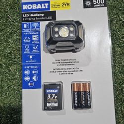 Kobalt LED Headlamp 500 Lúmenes New Sealed 