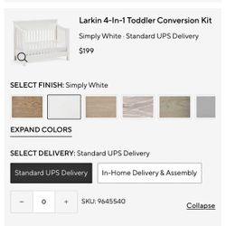 Pottery Barn Larkin toddler bed conversion kit