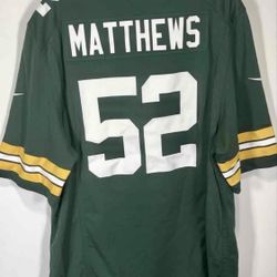 Green Bay Packers Jersey Nike On Field Men Large Clay Matthews 52 NFL Football