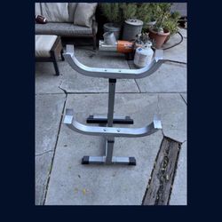 Double Curling Bar Stand With Barbell Holder 