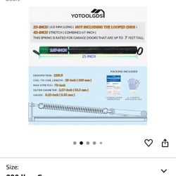 Pair of 220 lbs Heavy Duty Garage Door Extension Springs Stretch Springs, 25" Long, Double Loop Ends, High Precision Electrophoresis Black Coated, MIN