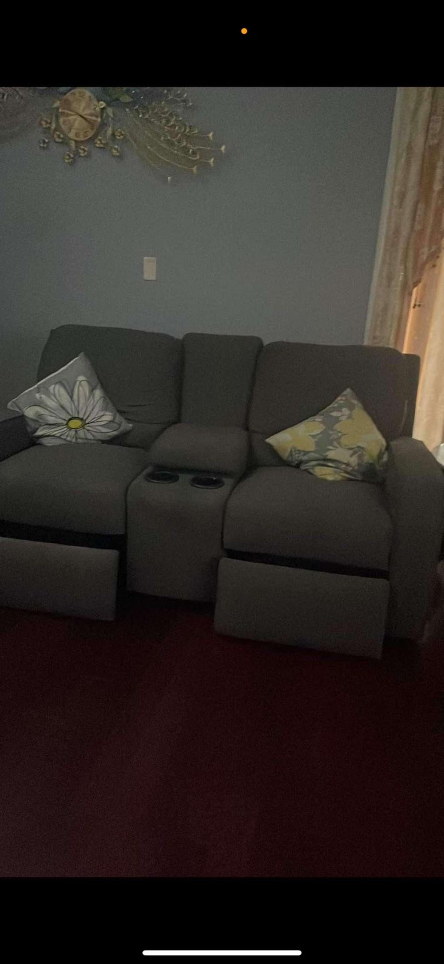 Grey Two Seater Recline Couch