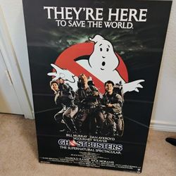 Ghostbusters Black Float Canvas art 20" x 30"