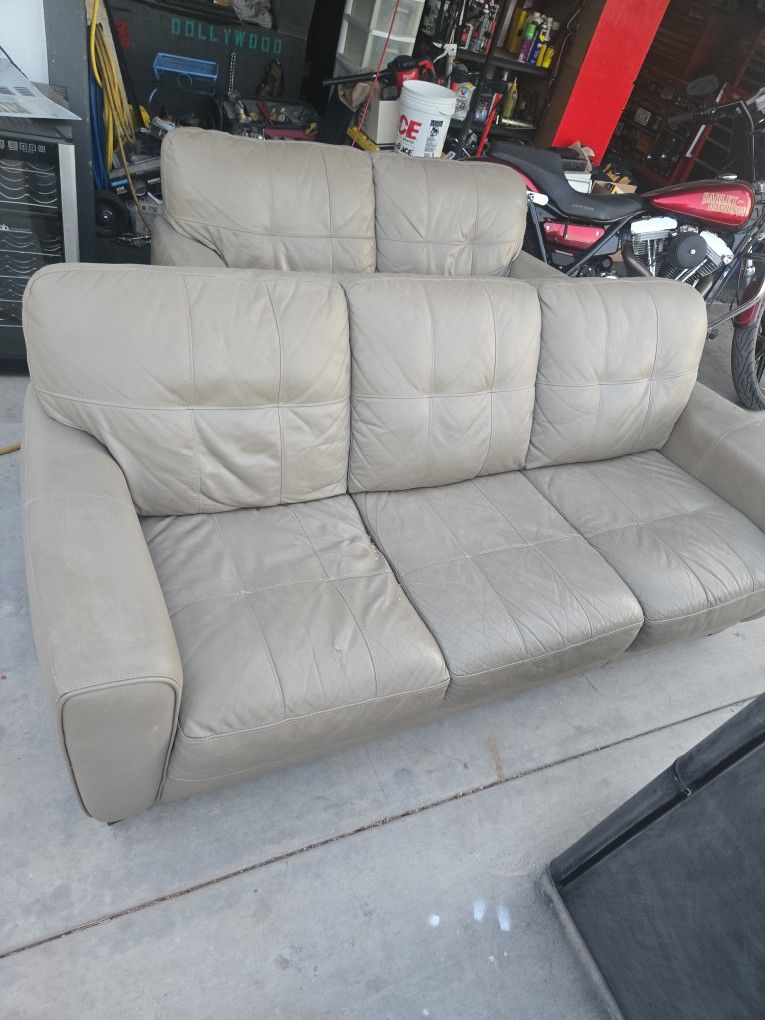 Grey Leather Couches