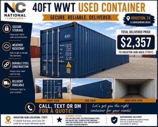 Houston, TX 40ft Wind & Water Tight Shipping Container – Delivered $2,357