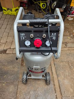 Husky
20 Gal.165 PSI Vertical Electric Oil-Free Quiet Auto/Workshop Air Compressor with Dual Gauges and 2-Quick Couplers