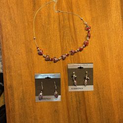 Sterling Silver Earrings And Necklace NEW! 